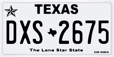 TX license plate DXS2675