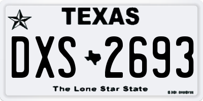 TX license plate DXS2693