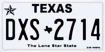 TX license plate DXS2714