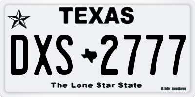 TX license plate DXS2777
