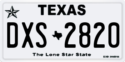 TX license plate DXS2820