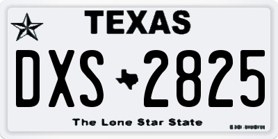 TX license plate DXS2825