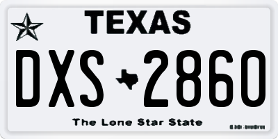TX license plate DXS2860