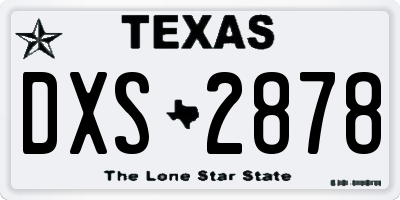 TX license plate DXS2878