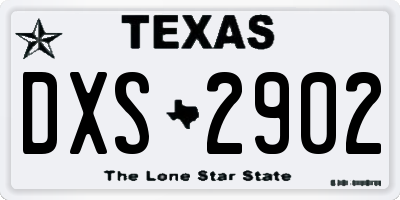 TX license plate DXS2902