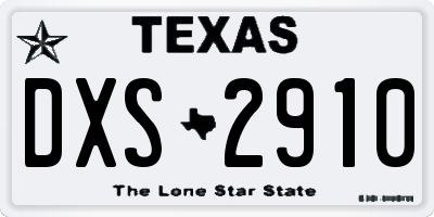 TX license plate DXS2910