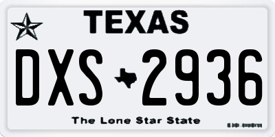 TX license plate DXS2936