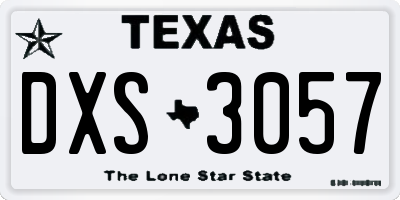 TX license plate DXS3057
