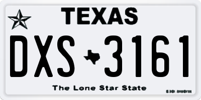 TX license plate DXS3161