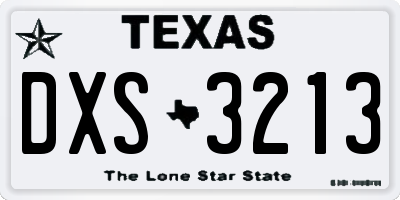 TX license plate DXS3213