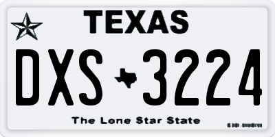 TX license plate DXS3224
