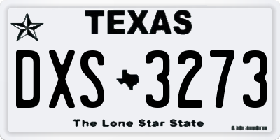 TX license plate DXS3273