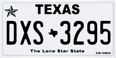TX license plate DXS3295