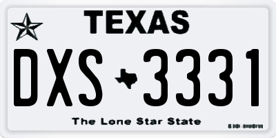 TX license plate DXS3331