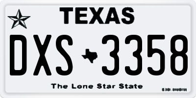 TX license plate DXS3358