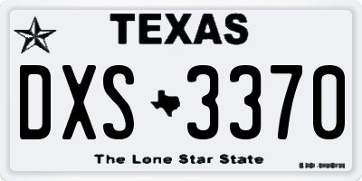 TX license plate DXS3370