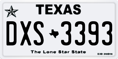 TX license plate DXS3393