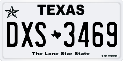 TX license plate DXS3469
