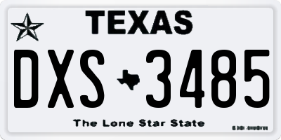 TX license plate DXS3485