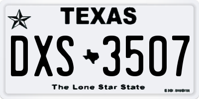 TX license plate DXS3507
