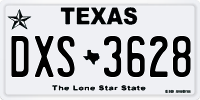 TX license plate DXS3628