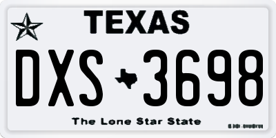 TX license plate DXS3698