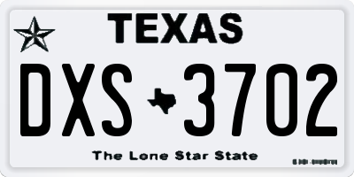 TX license plate DXS3702