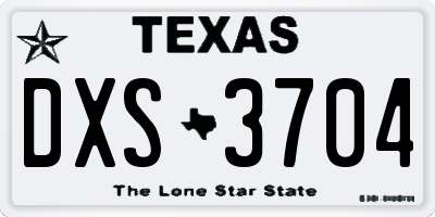 TX license plate DXS3704
