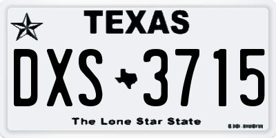 TX license plate DXS3715