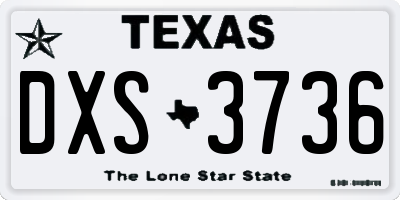 TX license plate DXS3736