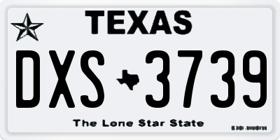 TX license plate DXS3739