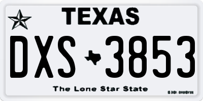 TX license plate DXS3853