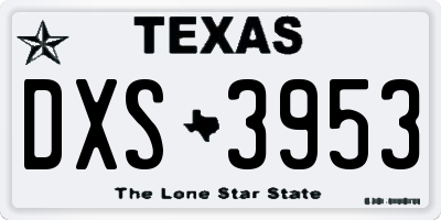 TX license plate DXS3953