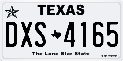 TX license plate DXS4165
