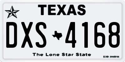 TX license plate DXS4168