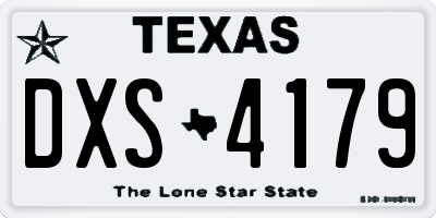 TX license plate DXS4179