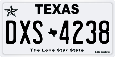 TX license plate DXS4238