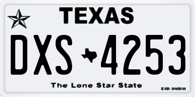 TX license plate DXS4253