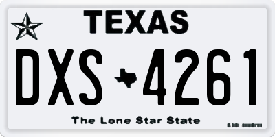 TX license plate DXS4261