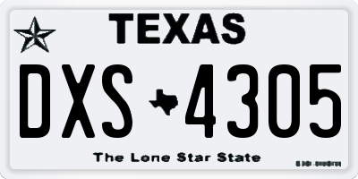 TX license plate DXS4305