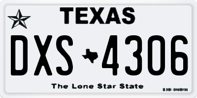 TX license plate DXS4306