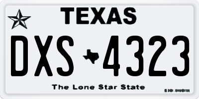 TX license plate DXS4323