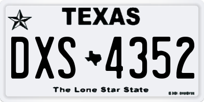TX license plate DXS4352