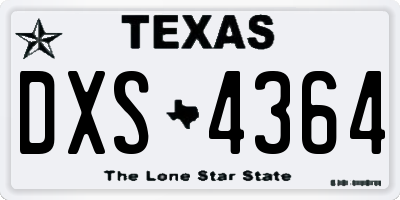 TX license plate DXS4364