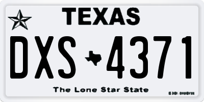 TX license plate DXS4371