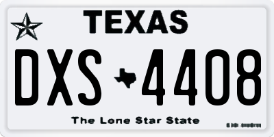 TX license plate DXS4408
