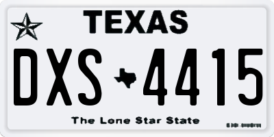 TX license plate DXS4415