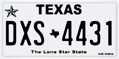 TX license plate DXS4431