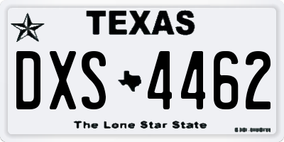 TX license plate DXS4462