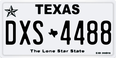 TX license plate DXS4488